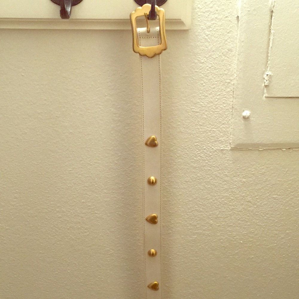 Vintage Leather and Gold Heart Belt